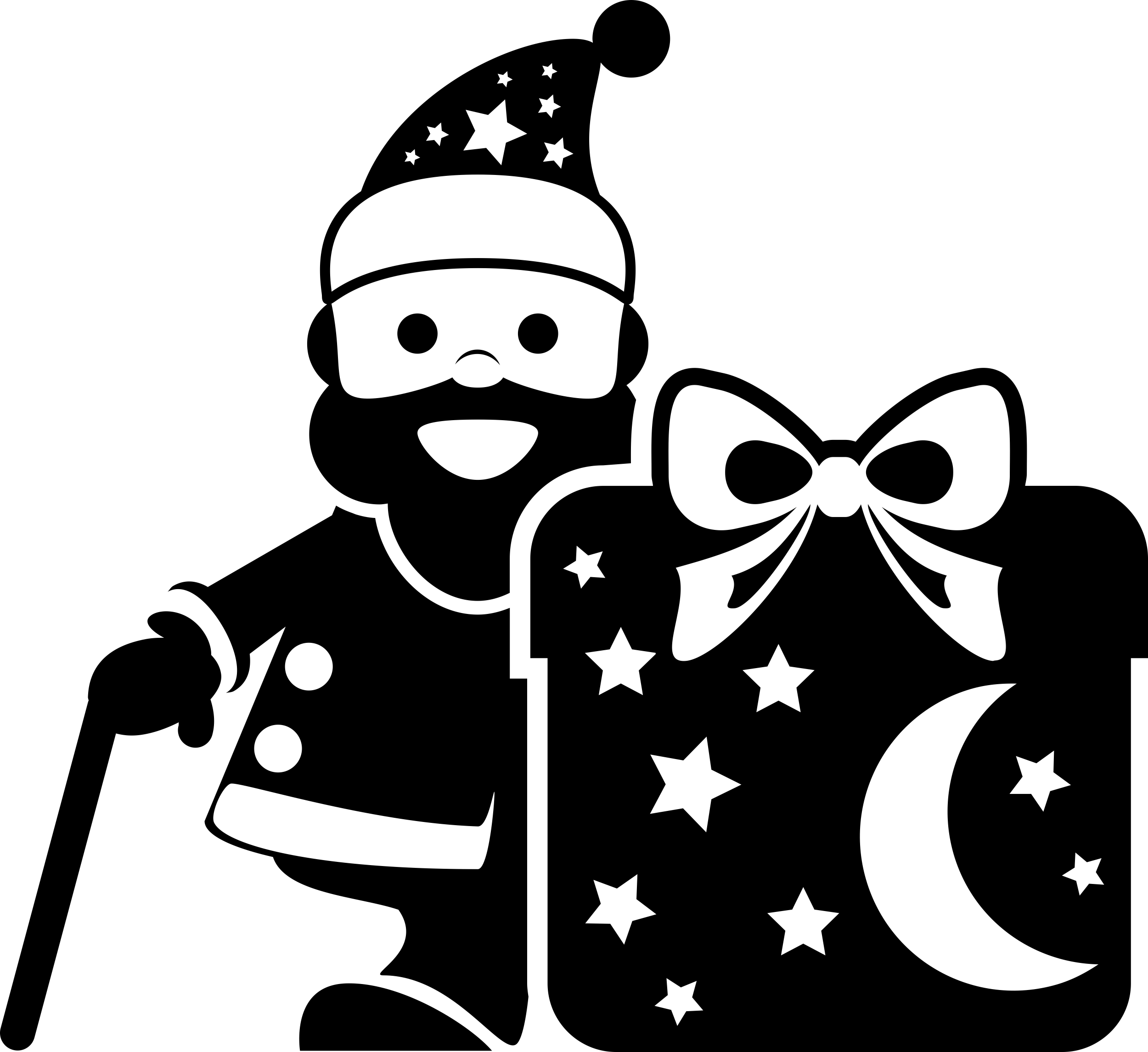 Christmas Santa With A Big Giftbox Laser Cut Svg File Free Vectors